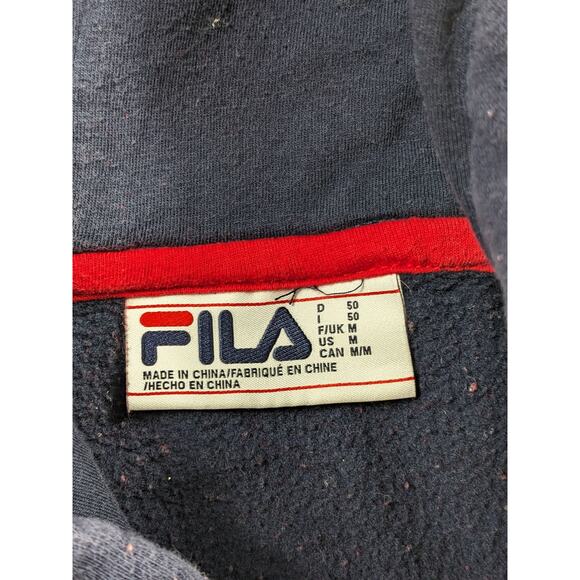 FILA Hoodie Women Medium Colorblock Pullover Red Blue Big Logo Sweatshirt Preppy - Picture 4 of 12